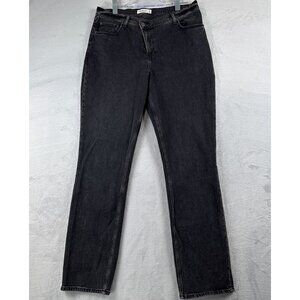 Abercrombie & Fitch 90s Slim Straight Jeans Ultra High Rise Womens 32/14 Black